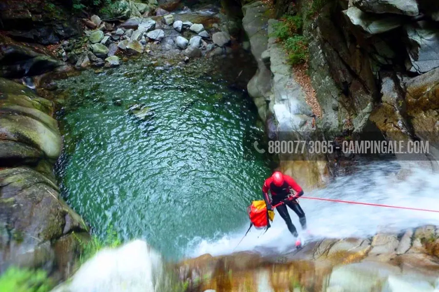 Canyoning or Waterfall Rappelling